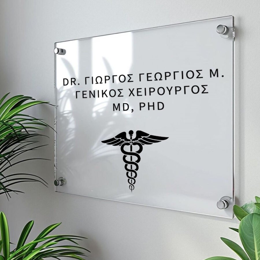 Πινακίδα τοίχου από ακρυλικό / διάφανο πλεξιγκλάς – Εσωτερικού και Εξωτερικού Χώρου CP 1977