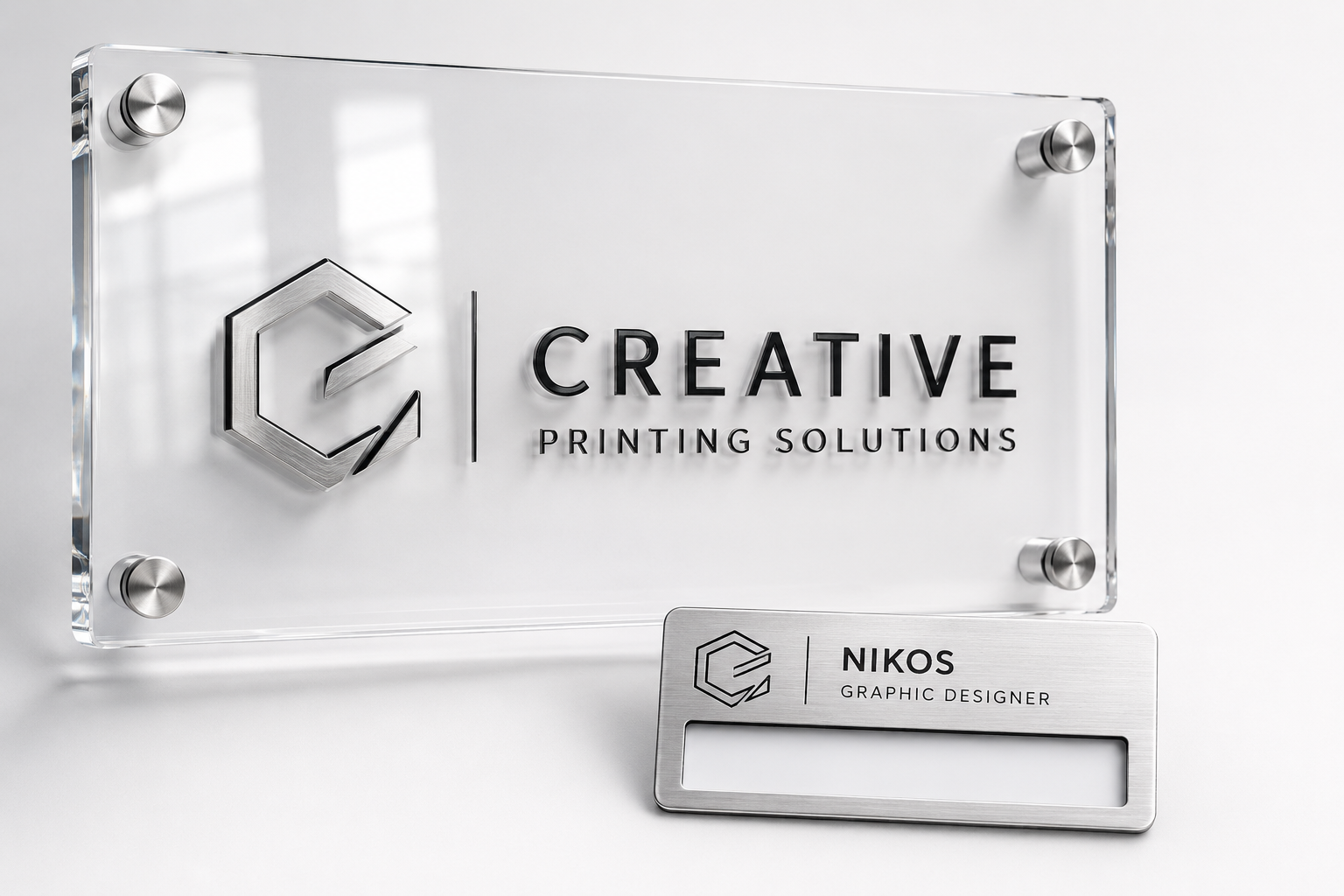 Plexiglass & Badges Εργαζομένων
